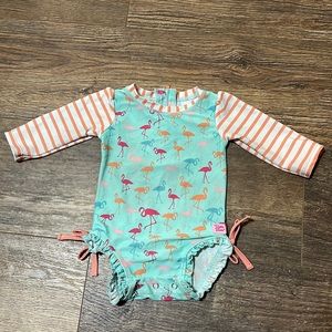 RUFFLE BUTTS RASH GUARD SWIMSUIT